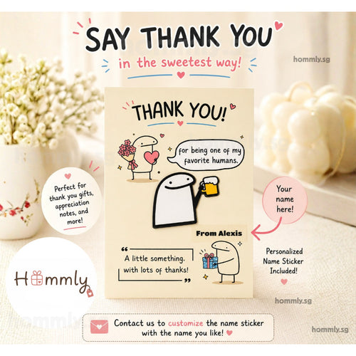 [Hommly Gift] 🎁 Appreciation Gift Card with Chocolate | Team Thank You Gift | Farewell Gift with Beige TY