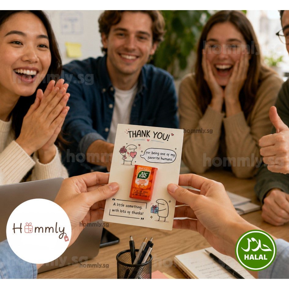 [Hommly Gift] 🎁 Appreciation Gift Card with Chocolate | Team Thank You Gift | Farewell Gift with Beige TY