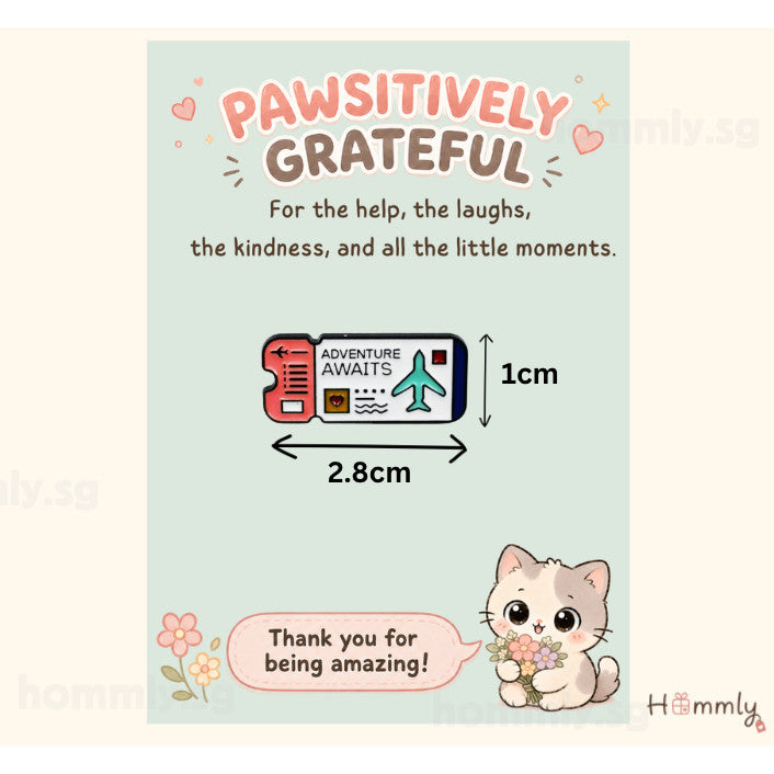 Positively Grateful Thank You Gift Card Set – Badge – Ticket