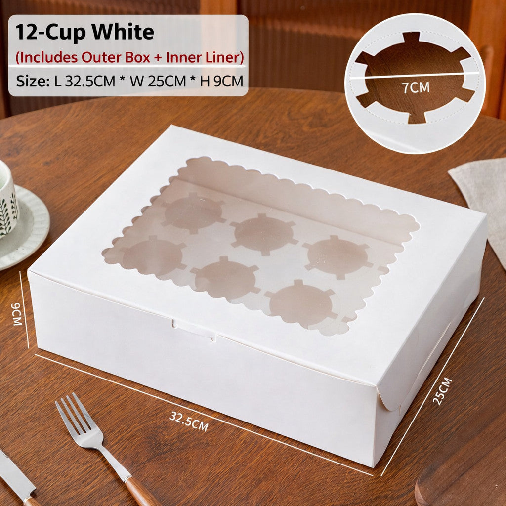 [Hommly SG Instock] 1/2/4/6/8/12/24 Cavities Window Cupcake Box/Muffin Box/Cake Box/Cupcake Liner