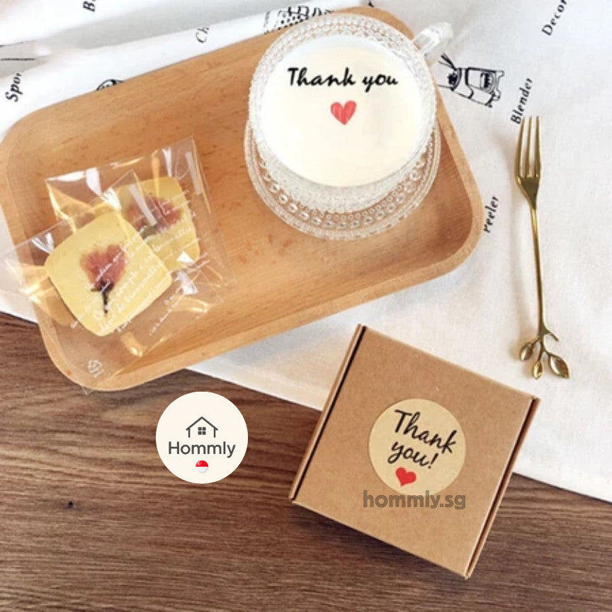 [Hommly SG Intock] Cute Thank You Stickers | Handmade Stickers | Bakery Cake Packaging Sealing Labels