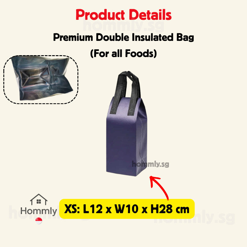[Hommly SG Instock] Aluminum foil bag | Insulated Bag | Thermal Bag | Food Delivery Bag | Cooler bag for Frozen Food