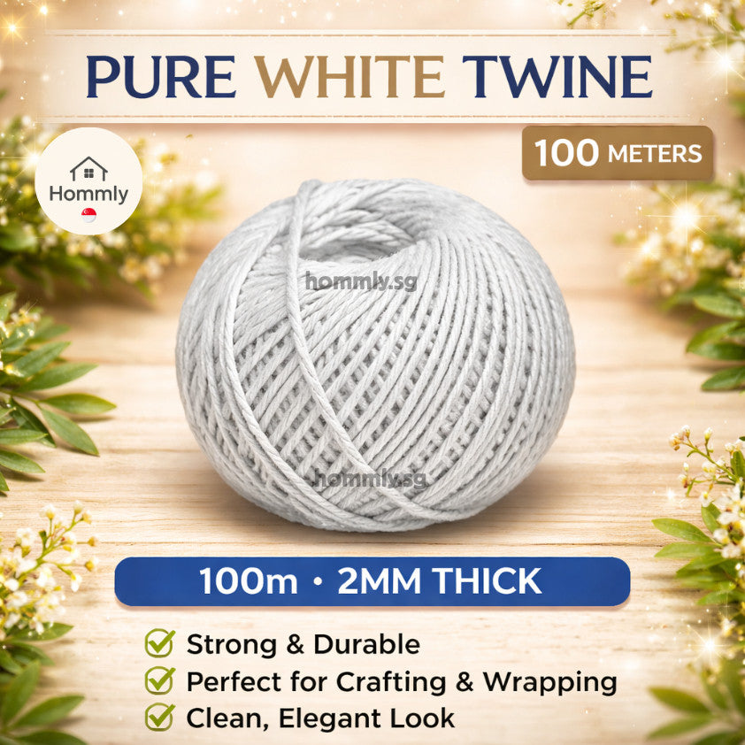 [Hommly SG Instock] 2mm x 10m | 100m Natural Brown Hemp Twine String | Dumpling | Kitchen Rope | String for Present