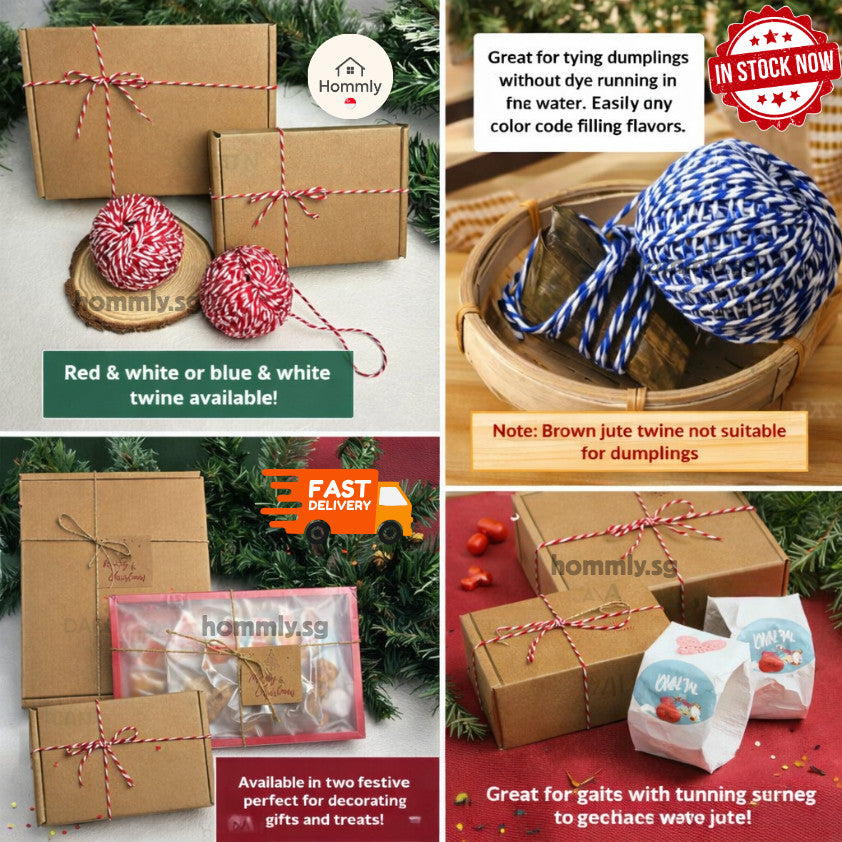 [Hommly SG Instock] 2mm x 10m | 100m Natural Brown Hemp Twine String | Dumpling | Kitchen Rope | String for Present