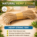 [Hommly SG Instock] 2mm x 10m | 100m Natural Brown Hemp Twine String | Dumpling | Kitchen Rope | String for Present