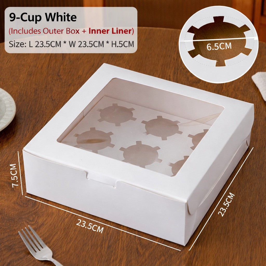 [Hommly SG Instock] 1/2/4/6/8/12/24 Cavities Window Cupcake Box/Muffin Box/Cake Box/Cupcake Liner