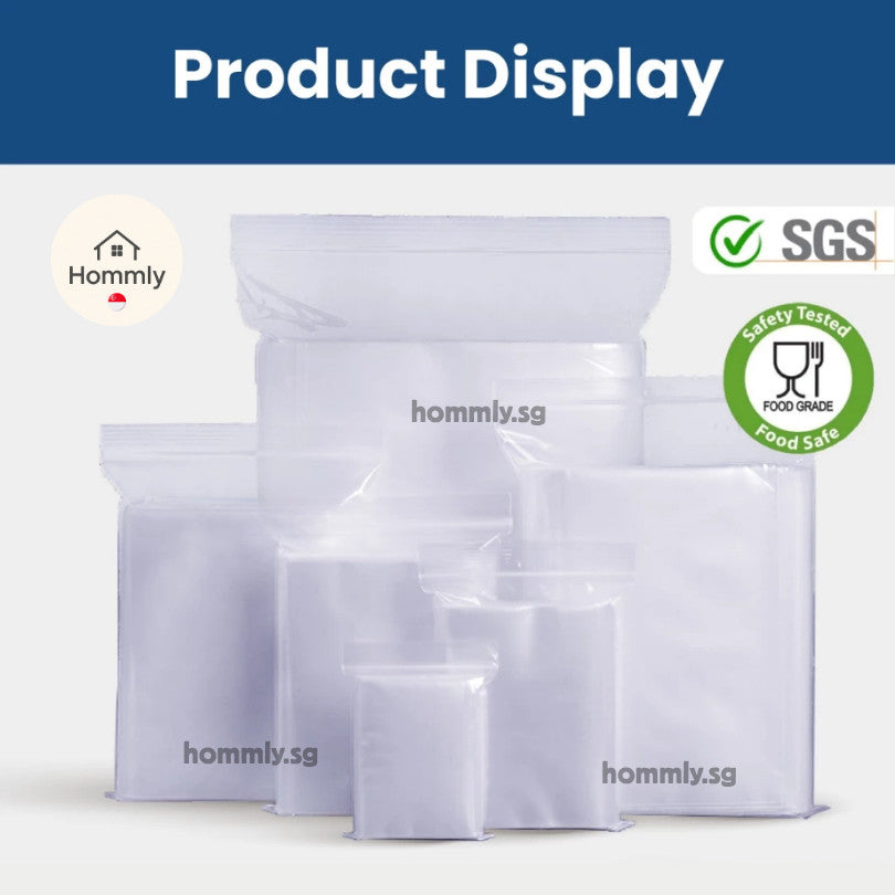 [Hommly SG Instock] Transparent Zipper Bag | Zip Bag | Zip and lock Bag | Food Storage Bag | Resealable Sealed Bag
