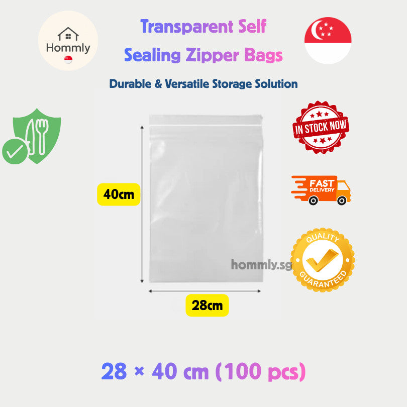 [Hommly SG Instock] Transparent Zipper Bag | Zip Bag | Zip and lock Bag | Food Storage Bag | Resealable Sealed Bag