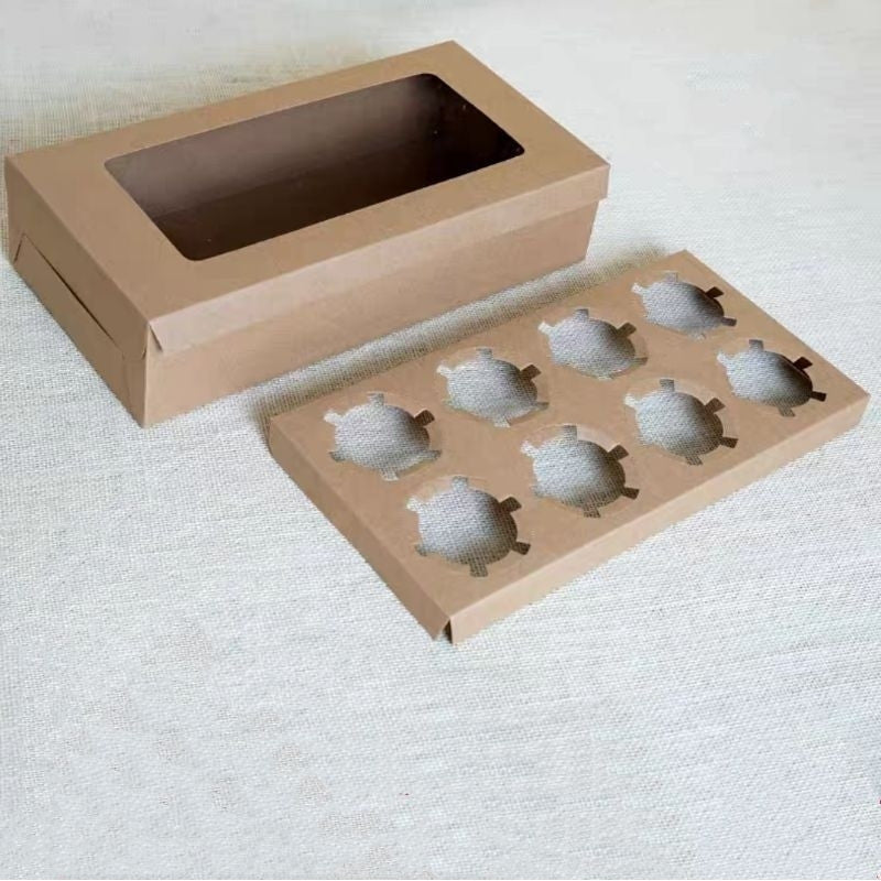 [Hommly SG Instock] 1/2/4/6/8/12/24 Cavities Window Cupcake Box/Muffin Box/Cake Box/Cupcake Liner