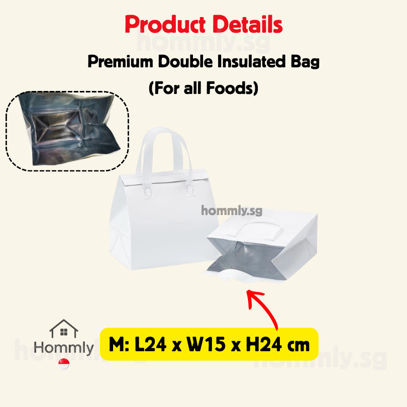 [Hommly SG Instock] Aluminum foil bag | Insulated Bag | Thermal Bag | Food Delivery Bag | Cooler bag for Frozen Food