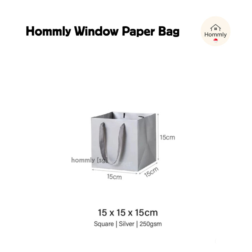 [Hommly SG Instock] Square Colour Paper Bag Cake carrier Gift bag Kraft Paper Bags Gift Bags Xmas Christmas Dessert bag