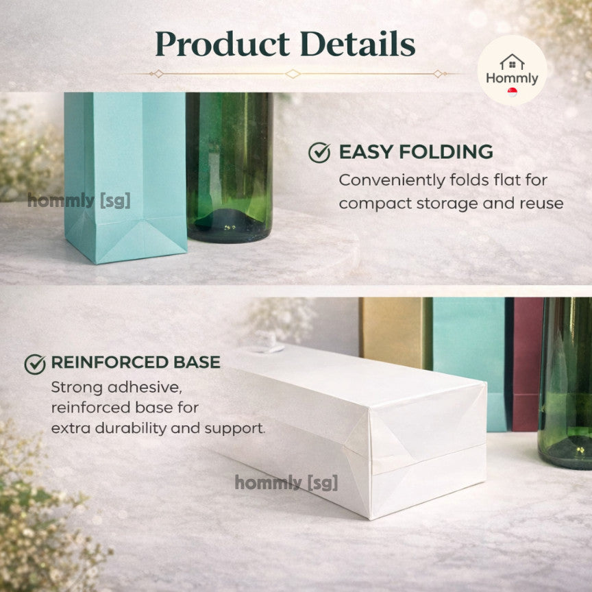 [Hommly SG Instock] Wine Paper Bag | Kraft Bottle Bag | Wine Gift Bag | Wine Bottle Carry Bag | Wine Bag | Christmas Bag