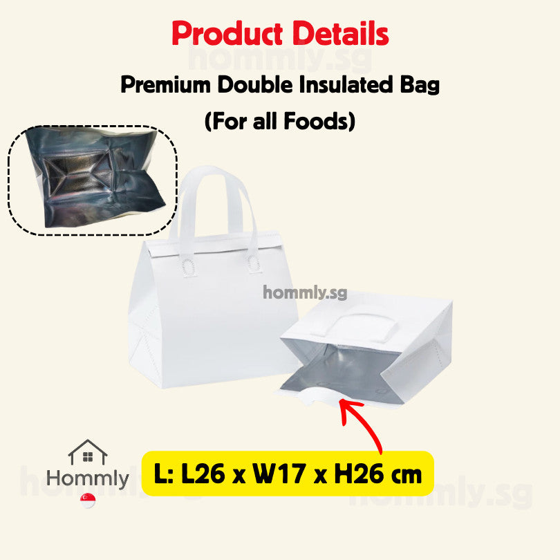 [Hommly SG Instock] Aluminum foil bag | Insulated Bag | Thermal Bag | Food Delivery Bag | Cooler bag for Frozen Food