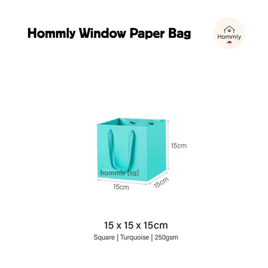 [Hommly SG Instock] Square Colour Paper Bag Cake carrier Gift bag Kraft Paper Bags Gift Bags Xmas Christmas Dessert bag