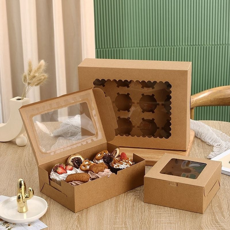 [Hommly SG Instock] 1/2/4/6/8/12/24 Cavities Window Cupcake Box/Muffin Box/Cake Box/Cupcake Liner