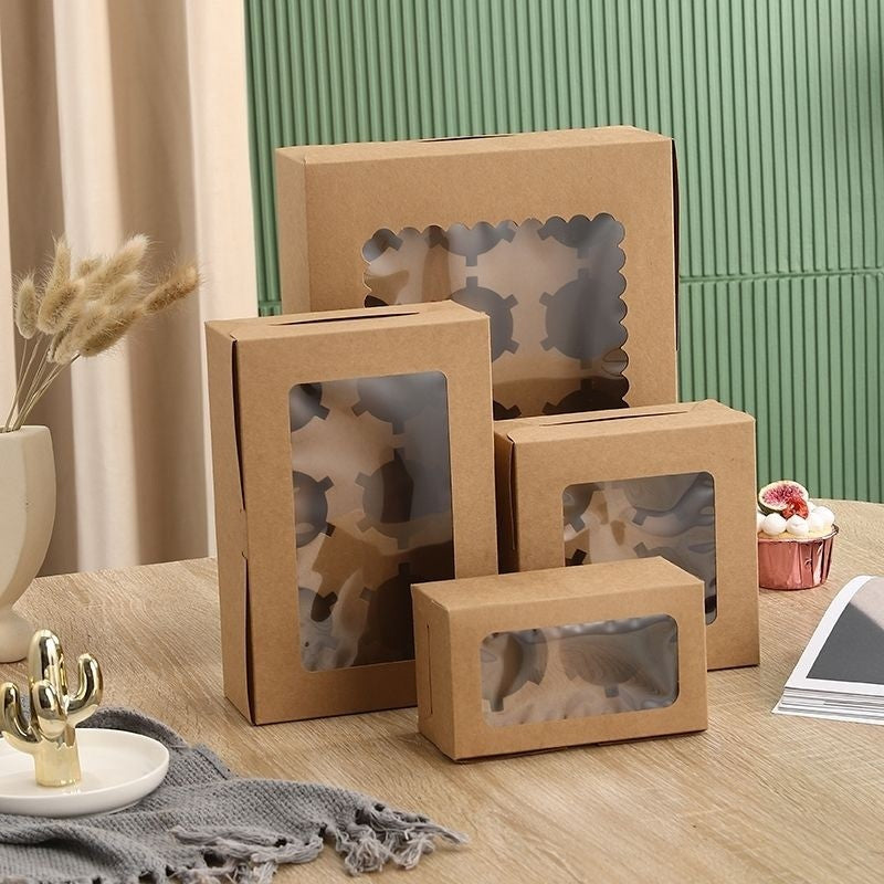 [Hommly SG Instock] 1/2/4/6/8/12/24 Cavities Window Cupcake Box/Muffin Box/Cake Box/Cupcake Liner
