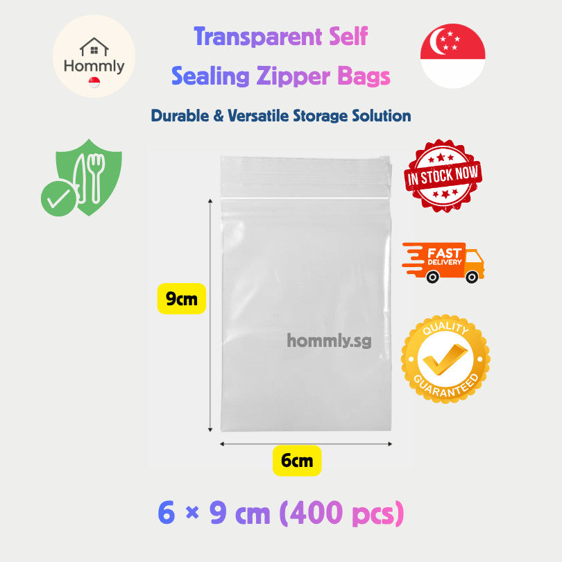 [Hommly SG Instock] Transparent Zipper Bag | Zip Bag | Zip and lock Bag | Food Storage Bag | Resealable Sealed Bag