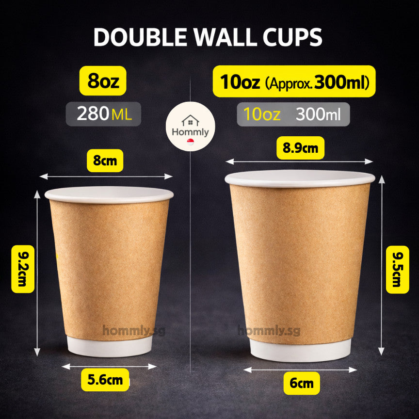[Hommly SG Instock] 50PCS Paper Cups┃Kraft Paper Cup┃Coffee Tea Beverage Cup┃Hot Paper Cup