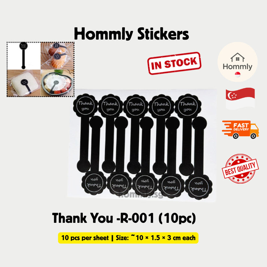 [Hommly SG Intock] Cute Thank You Stickers | Handmade Stickers | Bakery Cake Packaging Sealing Labels