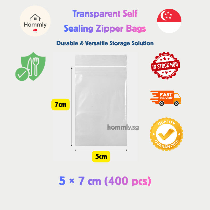 [Hommly SG Instock] Transparent Zipper Bag | Zip Bag | Zip and lock Bag | Food Storage Bag | Resealable Sealed Bag