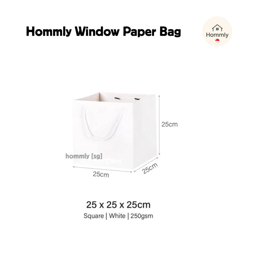 [Hommly SG Instock] Square Colour Paper Bag Cake carrier Gift bag Kraft Paper Bags Gift Bags Xmas Christmas Dessert bag