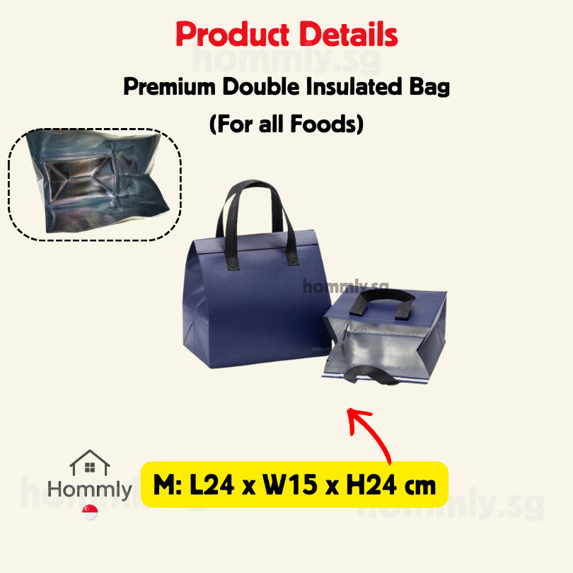 [Hommly SG Instock] Aluminum foil bag | Insulated Bag | Thermal Bag | Food Delivery Bag | Cooler bag for Frozen Food