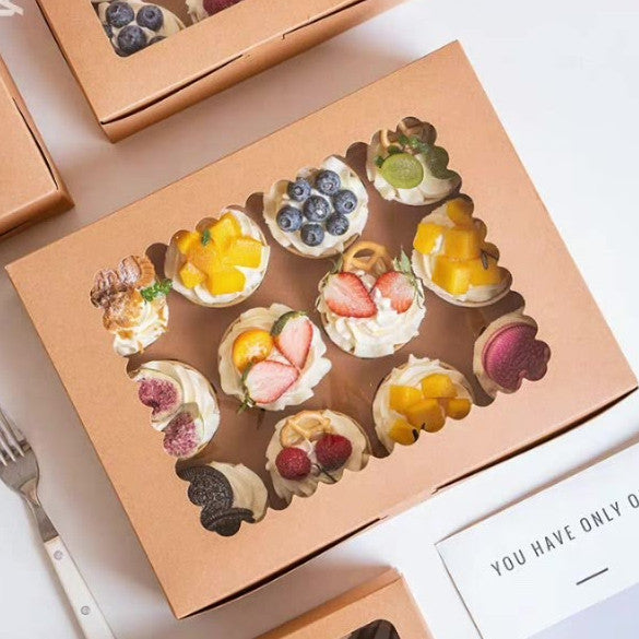 [Hommly SG Instock] 1/2/4/6/8/12/24 Cavities Window Cupcake Box/Muffin Box/Cake Box/Cupcake Liner