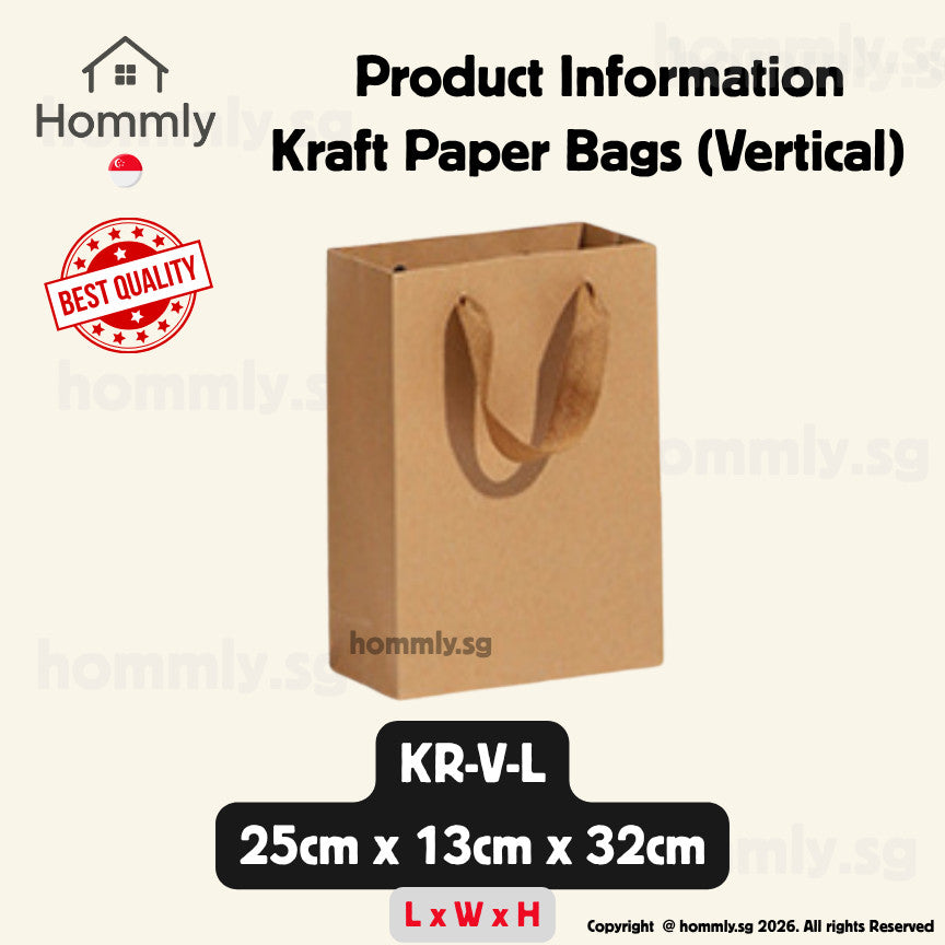 [Hommly SG Instock] Premium Kraft Paper Bag | Brown Paper Bag | Gift Paper bag | Gift Bag for Present | CNY Gift Bags