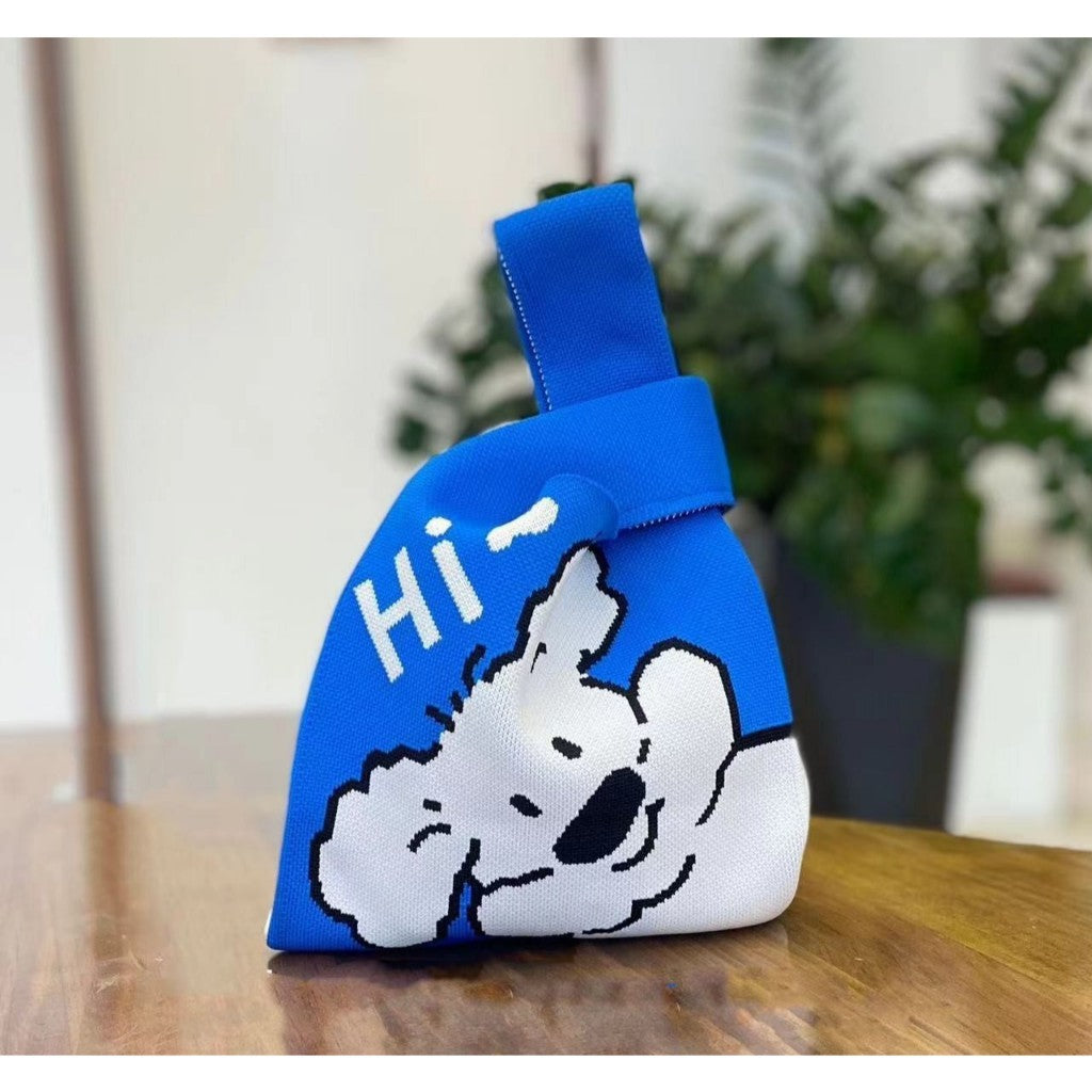 [Hommly SG Stocks] Candy Color Knit Tote Bag Women Handbags Cute Shopping Reusable Sling Bag