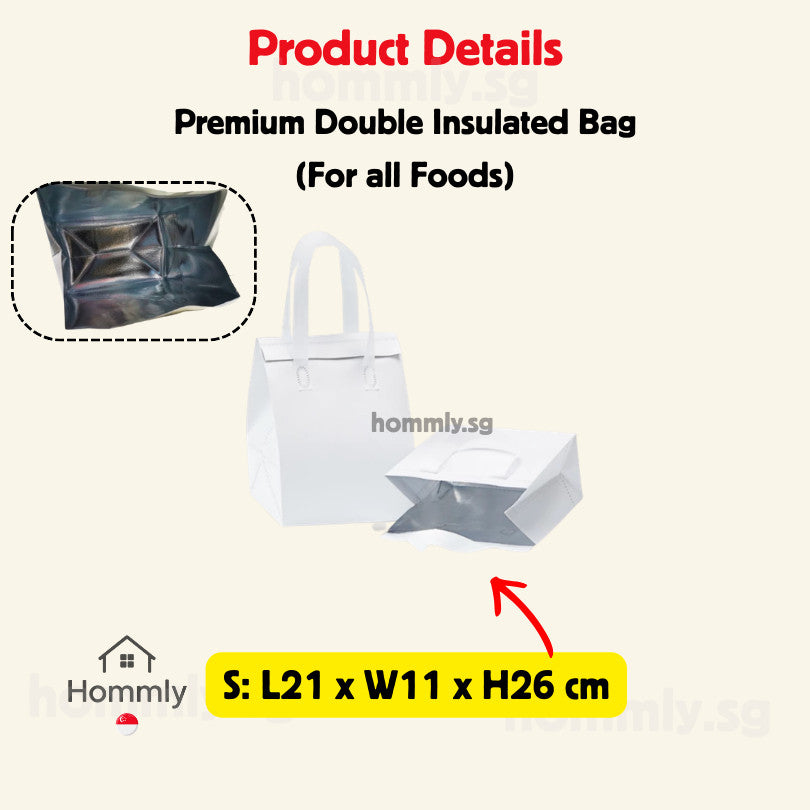 [Hommly SG Instock] Aluminum foil bag | Insulated Bag | Thermal Bag | Food Delivery Bag | Cooler bag for Frozen Food
