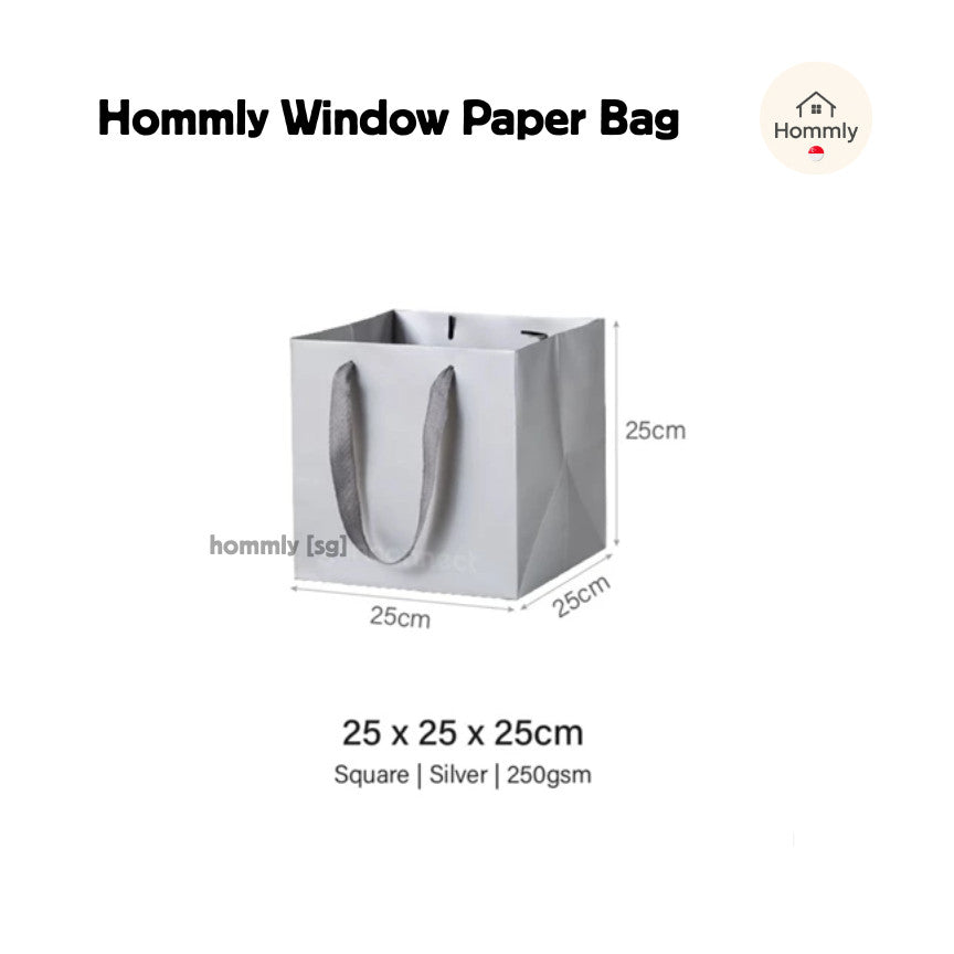 [Hommly SG Instock] Square Colour Paper Bag Cake carrier Gift bag Kraft Paper Bags Gift Bags Xmas Christmas Dessert bag