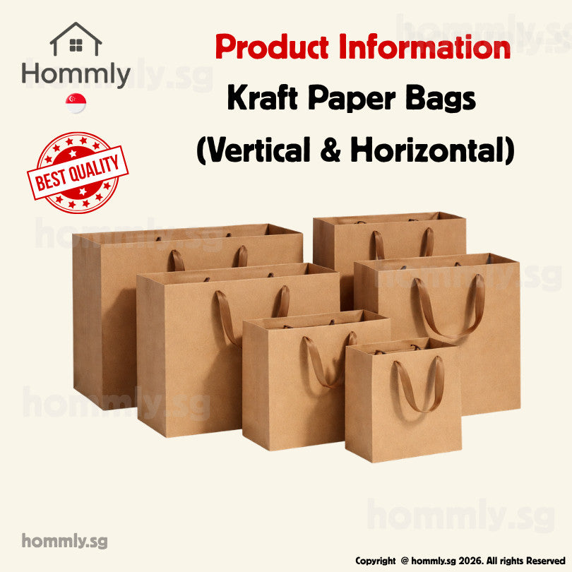 [Hommly SG Instock] Premium Kraft Paper Bag | Brown Paper Bag | Gift Paper bag | Gift Bag for Present | CNY Gift Bags