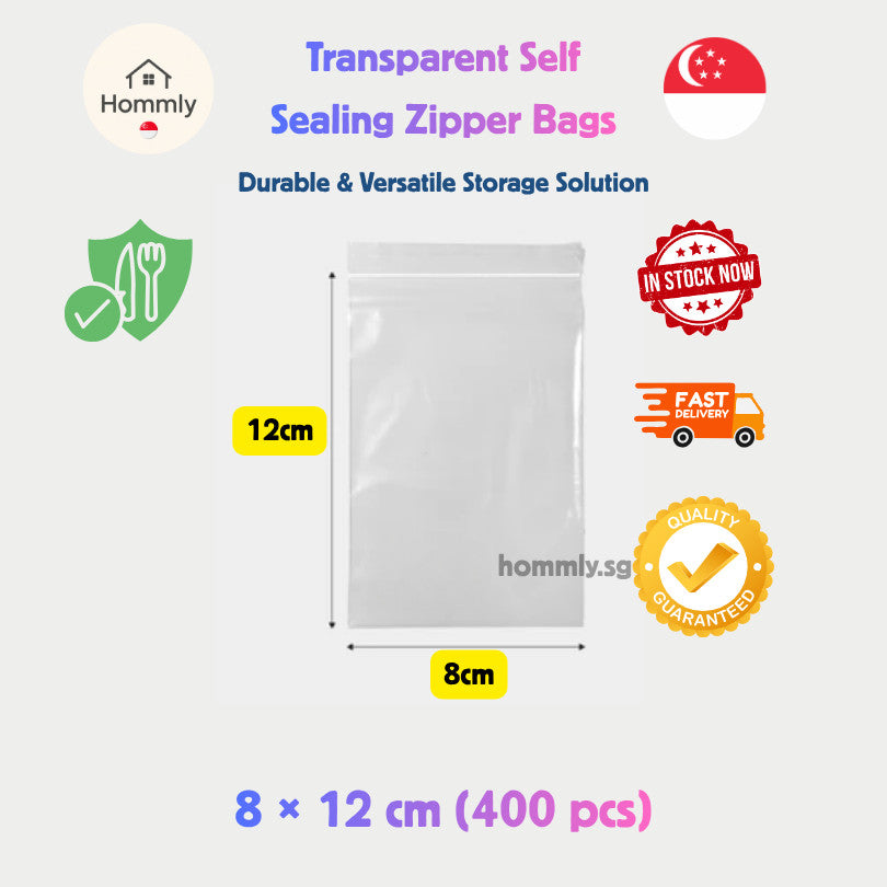 [Hommly SG Instock] Transparent Zipper Bag | Zip Bag | Zip and lock Bag | Food Storage Bag | Resealable Sealed Bag