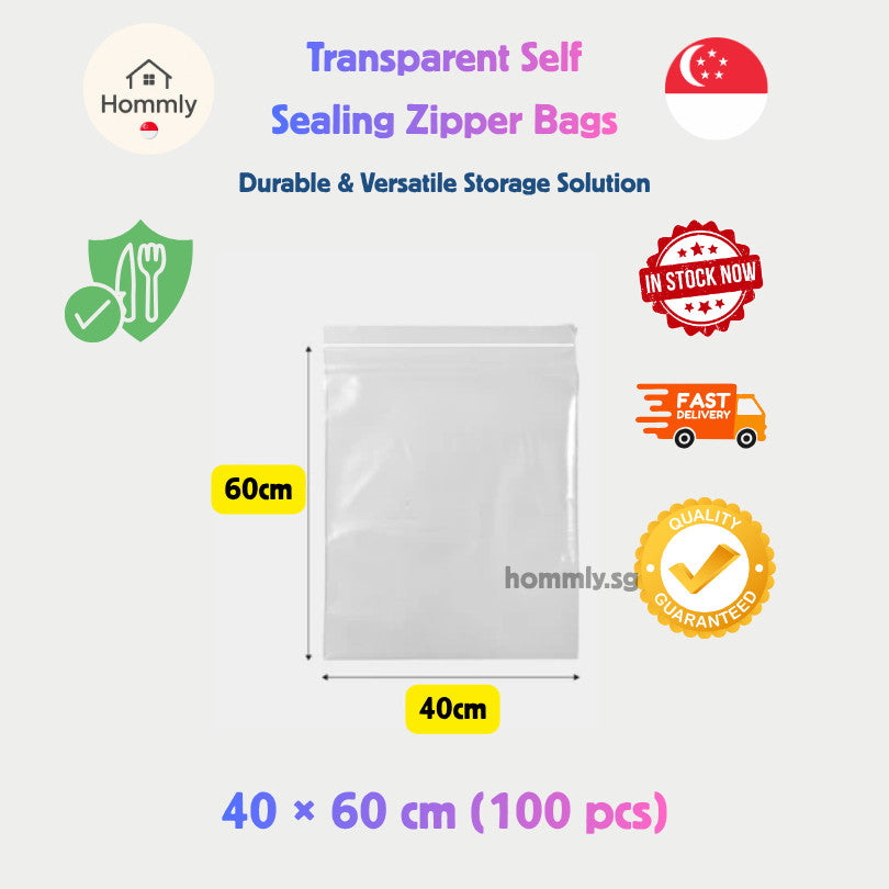 [Hommly SG Instock] Transparent Zipper Bag | Zip Bag | Zip and lock Bag | Food Storage Bag | Resealable Sealed Bag