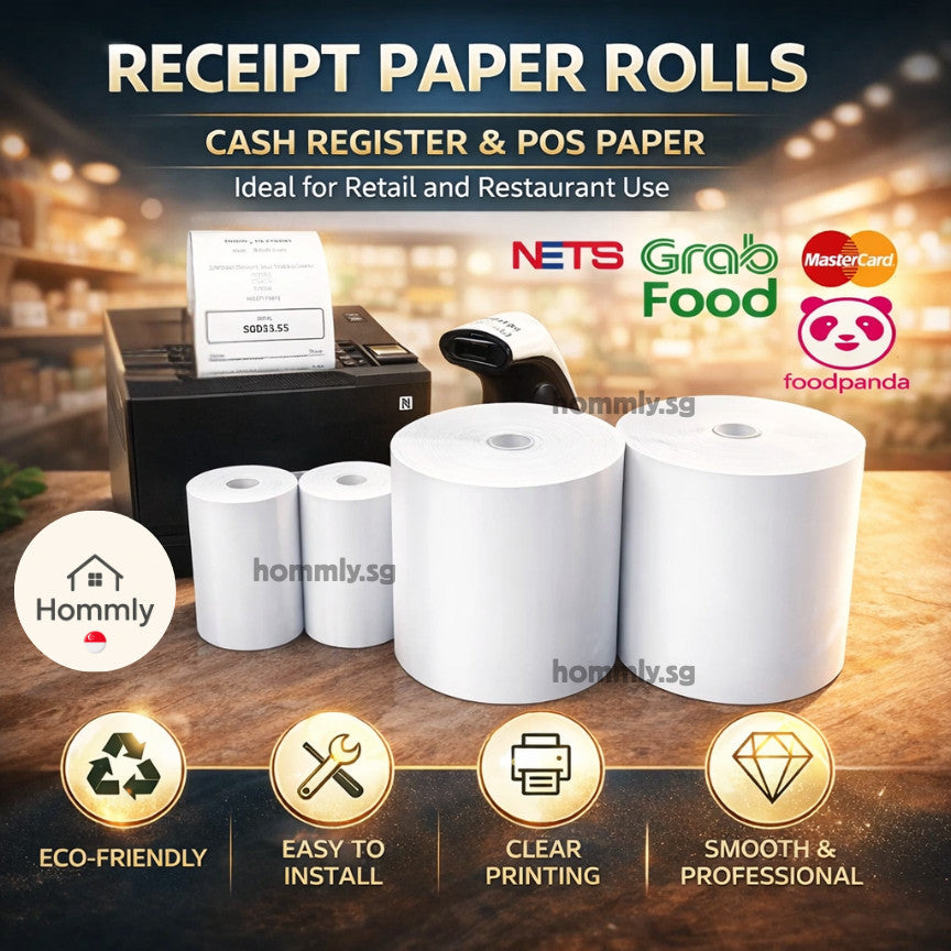 [Hommly SG Instock] Coreless Thermal Paper Roll | Receipt Paper Roll | Nets Paper roll | Thermal Roll | POS Receipt Roll