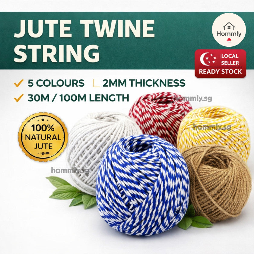 [Hommly SG Instock] 2mm x 10m | 100m Natural Brown Hemp Twine String | Dumpling | Kitchen Rope | String for Present