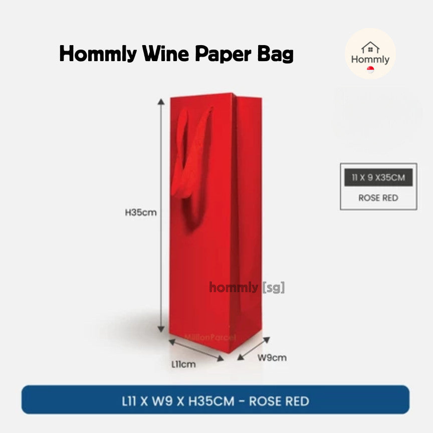 [Hommly SG Instock] Wine Paper Bag | Kraft Bottle Bag | Wine Gift Bag | Wine Bottle Carry Bag | Wine Bag | Christmas Bag