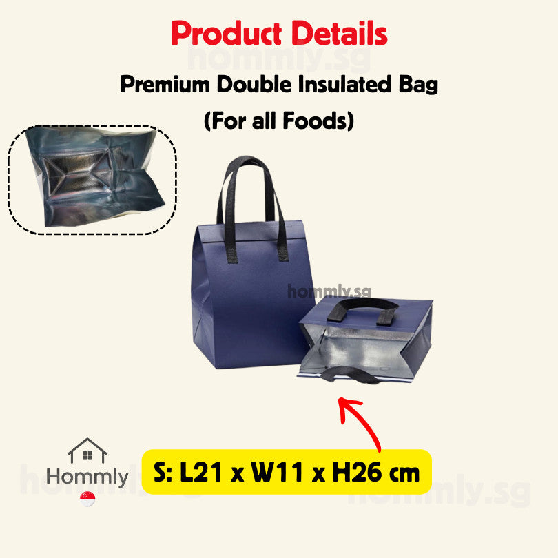 [Hommly SG Instock] Aluminum foil bag | Insulated Bag | Thermal Bag | Food Delivery Bag | Cooler bag for Frozen Food