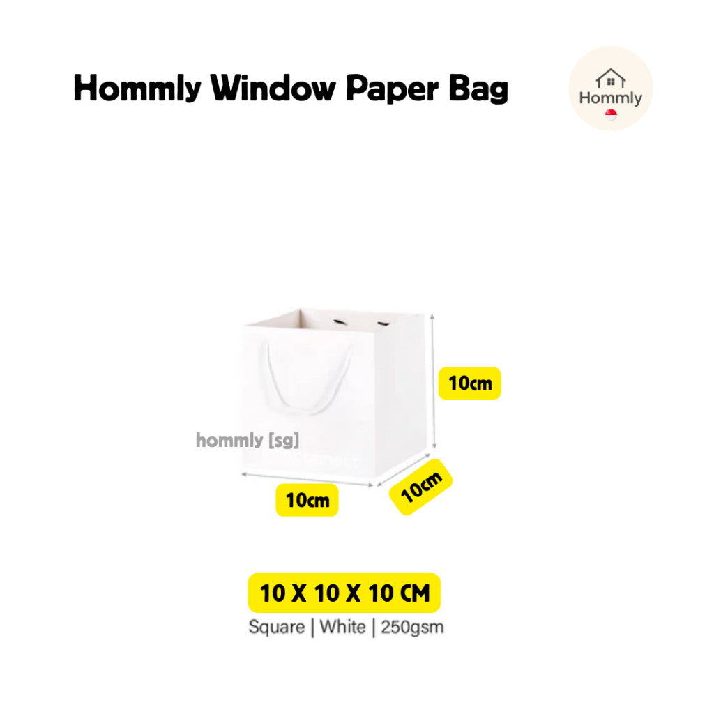 [Hommly SG Instock] Square Colour Paper Bag Cake carrier Gift bag Kraft Paper Bags Gift Bags Xmas Christmas Dessert bag