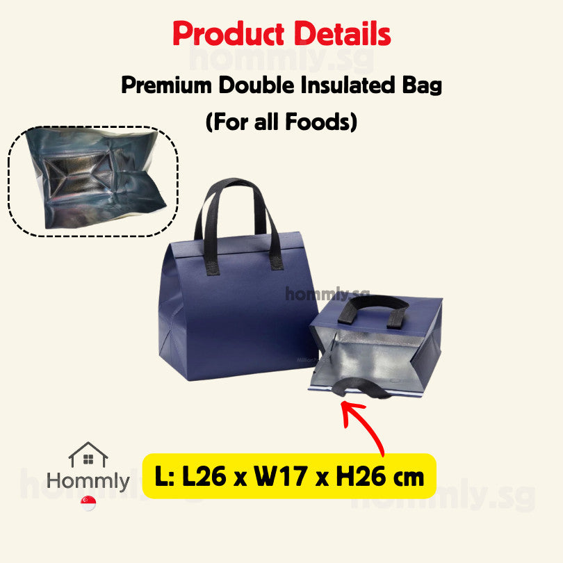 [Hommly SG Instock] Aluminum foil bag | Insulated Bag | Thermal Bag | Food Delivery Bag | Cooler bag for Frozen Food