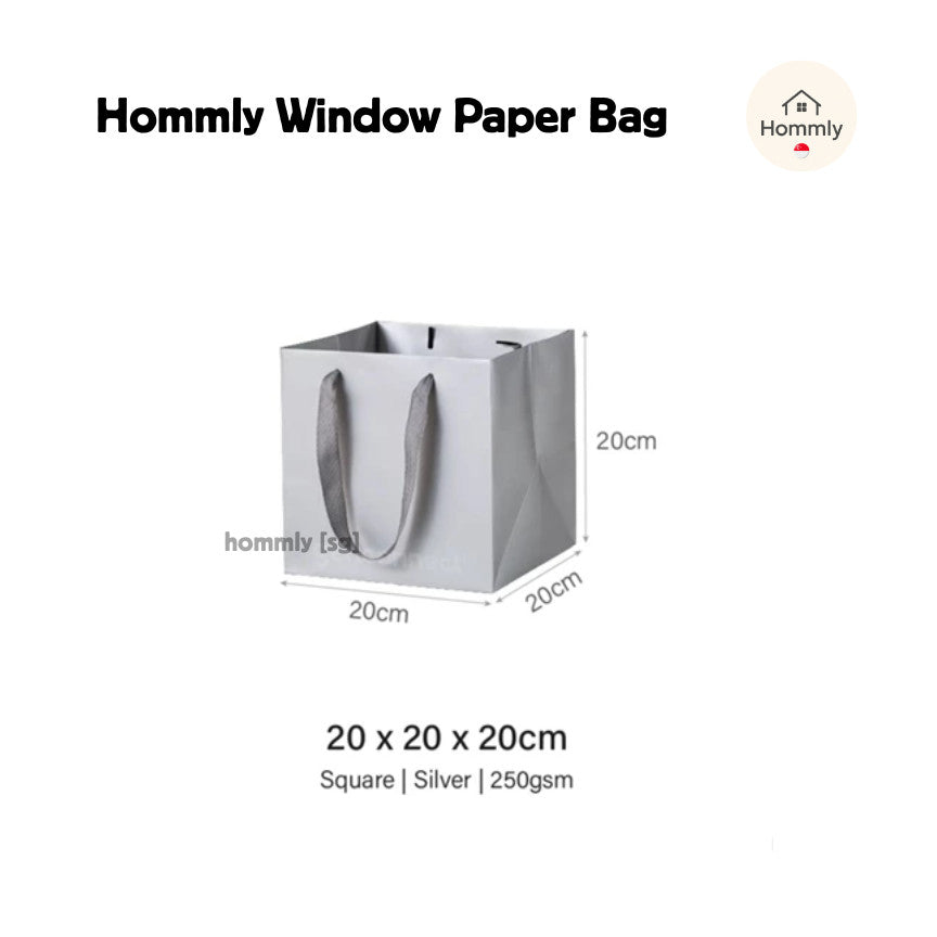 [Hommly SG Instock] Square Colour Paper Bag Cake carrier Gift bag Kraft Paper Bags Gift Bags Xmas Christmas Dessert bag