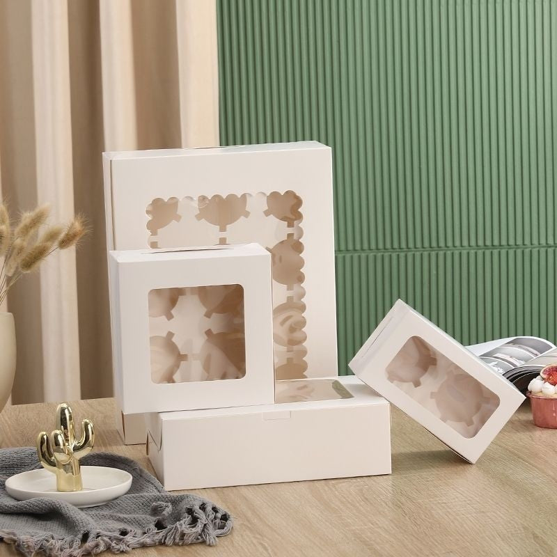 [Hommly SG Instock] 1/2/4/6/8/12/24 Cavities Window Cupcake Box/Muffin Box/Cake Box/Cupcake Liner