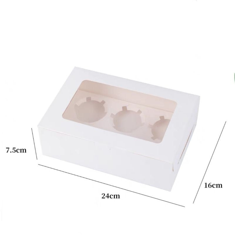 [Hommly SG Instock] 1/2/4/6/8/12/24 Cavities Window Cupcake Box/Muffin Box/Cake Box/Cupcake Liner