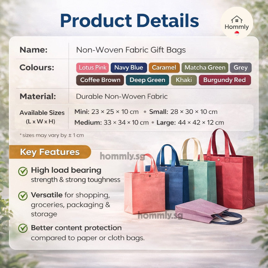 [Hommly SG Instock] Non Woven Bag Recycling Bag Gift Bag CNY Chinese new year not Paper bag Reusable Shopping Bag Door