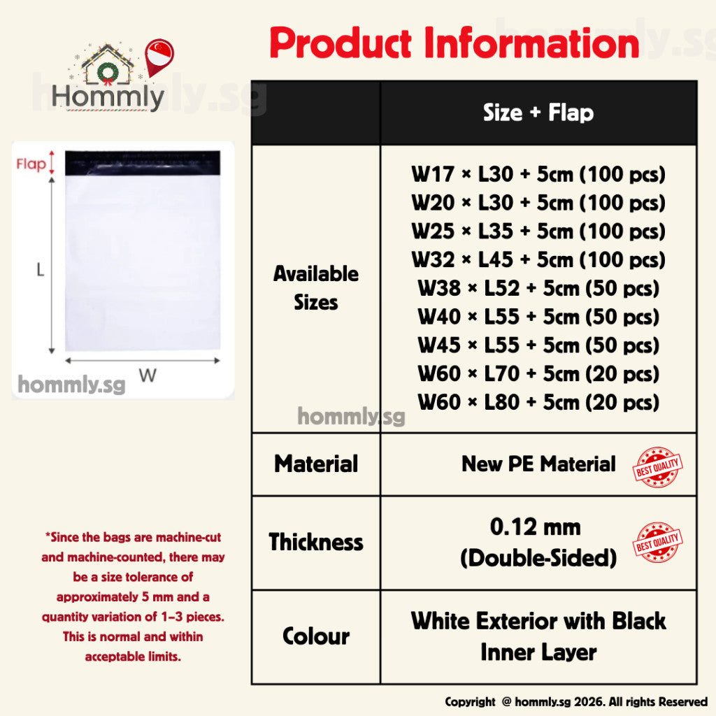 [Hommly SG Instock] Polymailer Bag | Mailer Bag | Poly Mailer | Polymailers | Mailing Bag | Courier Bag | Packing Bag