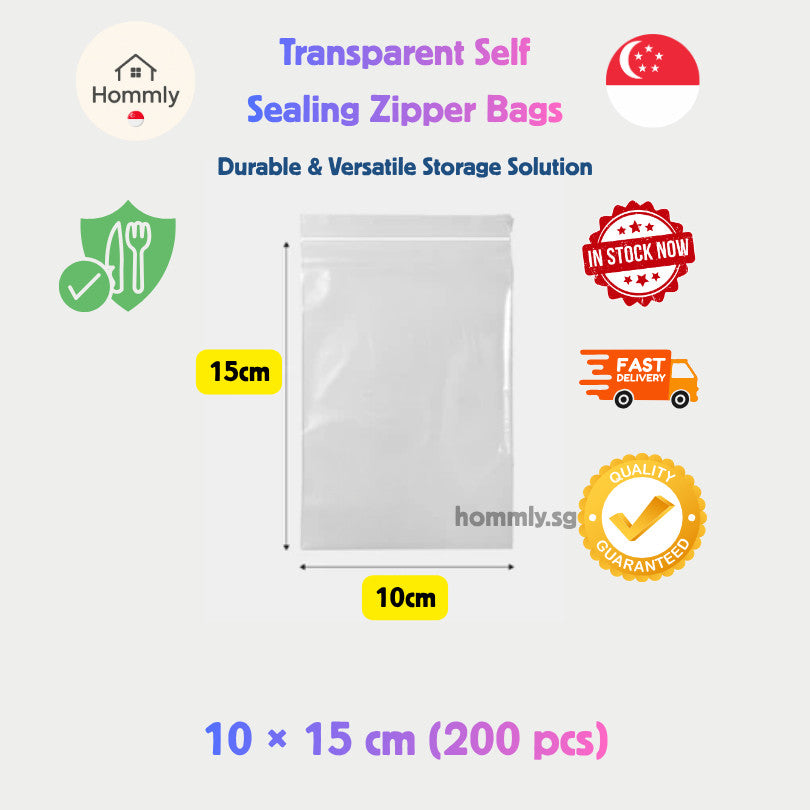 [Hommly SG Instock] Transparent Zipper Bag | Zip Bag | Zip and lock Bag | Food Storage Bag | Resealable Sealed Bag