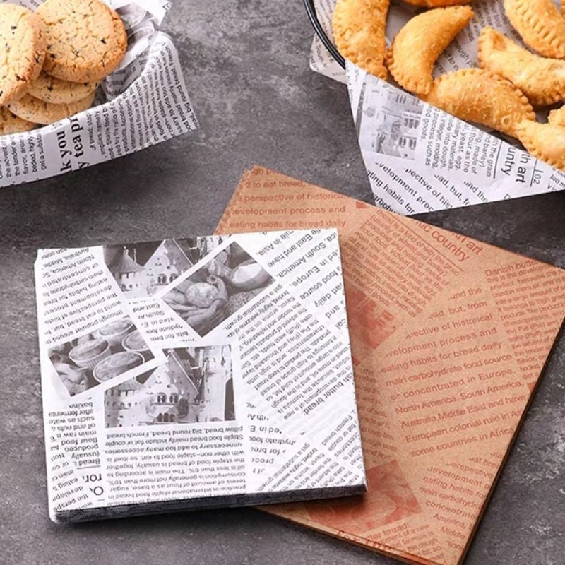 [Hommly SG Instock] 50pcs Greaseproof Paper/Oil absorbing Paper Ready Cut Precut Size/Food Packaging Paper