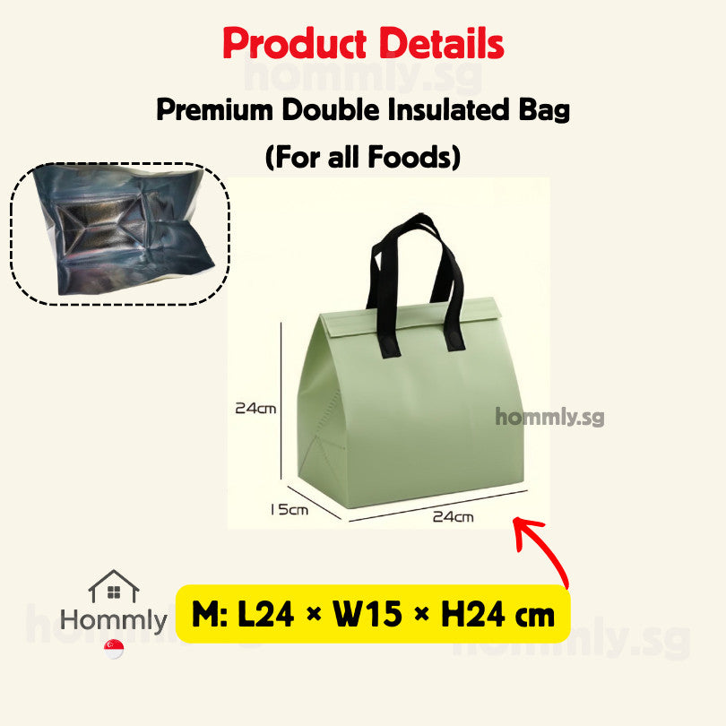 [Hommly SG Instock] Aluminum foil bag | Insulated Bag | Thermal Bag | Food Delivery Bag | Cooler bag for Frozen Food