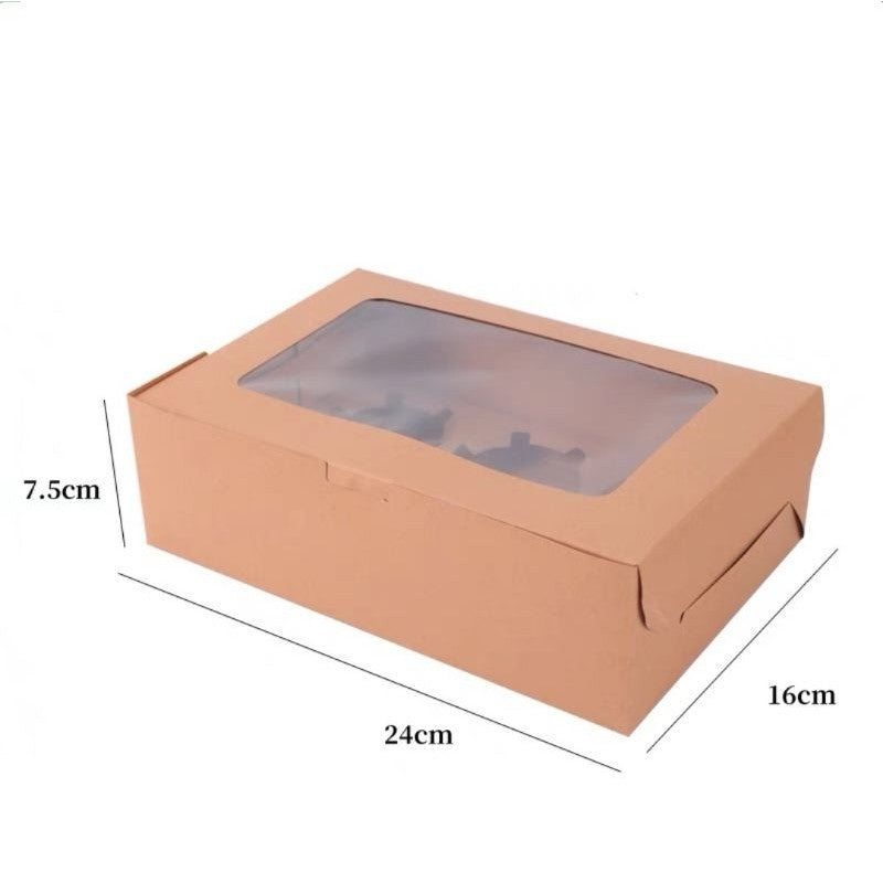 [Hommly SG Instock] 1/2/4/6/8/12/24 Cavities Window Cupcake Box/Muffin Box/Cake Box/Cupcake Liner