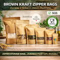 [Hommly SG Instock] Kraft Zipper Bag for Food | Food Storage Bag | Reusable Bag | Zip Bag